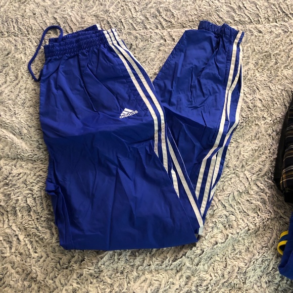adidas Pants - Vintage Wind Breaker Blue Adidas Sweats